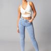 Clothing Rebellious Fashion | Light Blue High Waist Skinny Jeans - Nixi