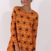 Clothing Rebellious Fashion | Orange Halloween Spider Swing Dress - Charlotte