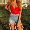 Clothing Rebellious Fashion | Red Lace Flower Bodysuit - Faylen