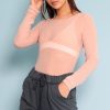 Clothing Rebellious Fashion | Nude Mesh Long Sleeved Bodysuit - Alesa