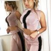 Clothing Rebellious Fashion | Mauve Crochet Trim Wide Leg Co-Ord - Devlin