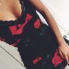 Clothing Rebellious Fashion | Black Rose Print Lace Trim Slip Dress - Martina