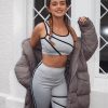 Clothing Rebellious Fashion | Grey Black Crop Top Leggings Activewear Co-Ord - Kaelin