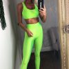 Clothing Rebellious Fashion | Neon Green Crop Bralet Leggings Co-Ord - Erinn