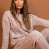 Clothing Rebellious Fashion | Beige Cable Knit Jumper Jogger Co-Ord - Gabbi