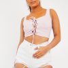 Clothing Rebellious Fashion | Lilac Crepe Corset Bralet Top - Judie