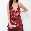 Clothing Rebellious Fashion | Wine Big Sequin Slip Dress - Mila