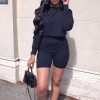 Clothing Rebellious Fashion | Black Crop Top And Shorts Co-Ord Set - Fina