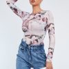 Clothing Rebellious Fashion | Multi Cherub Print Full Sleeve Bodysuit - Shen