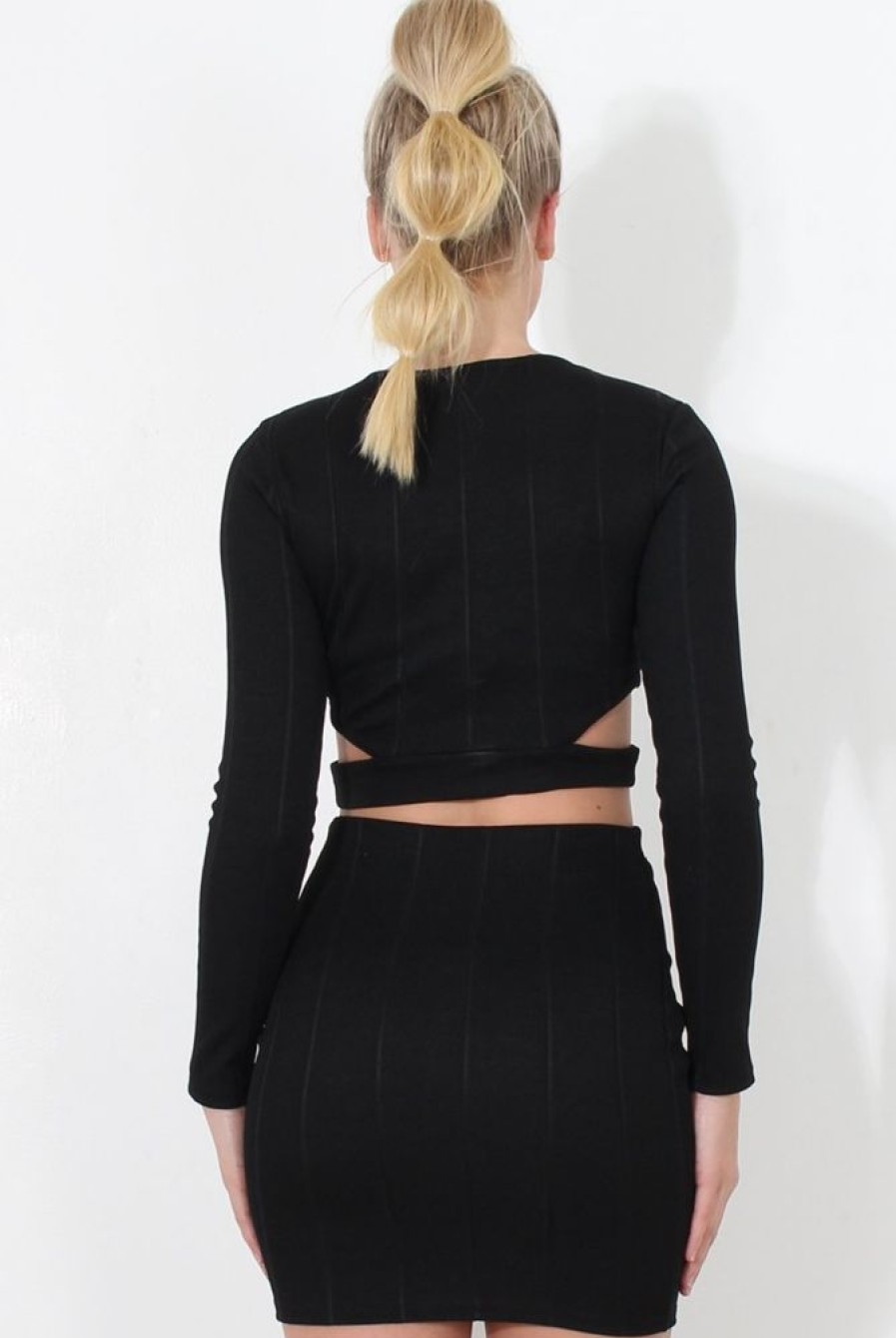 Clothing Rebellious Fashion | Black Cut Out Two Piece - Arianna