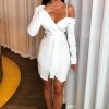 Clothing Rebellious Fashion | White Off The Shoulder Blazer Dress - Halia