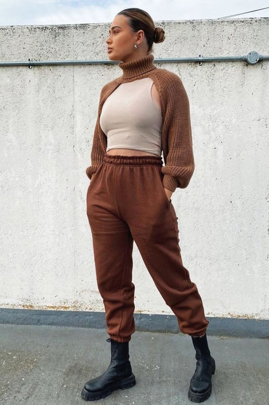 Clothing Rebellious Fashion | Chocolate Oversized Joggers - Erica