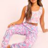 Clothing Rebellious Fashion | Purple Camo Crop Top Joggers Co-Ord - Charna