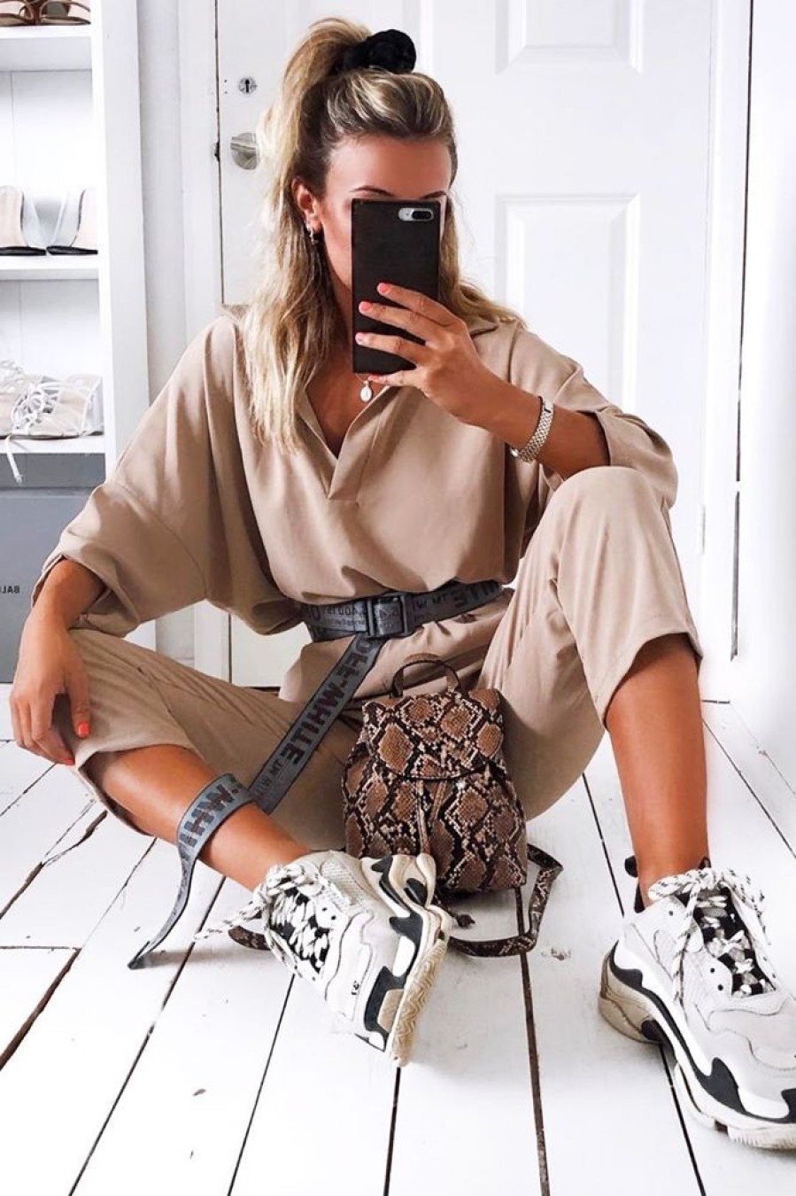 Clothing Rebellious Fashion | Beige Crepe Oversized Shirt And Cropped Trousers Co-Ord - Ellee