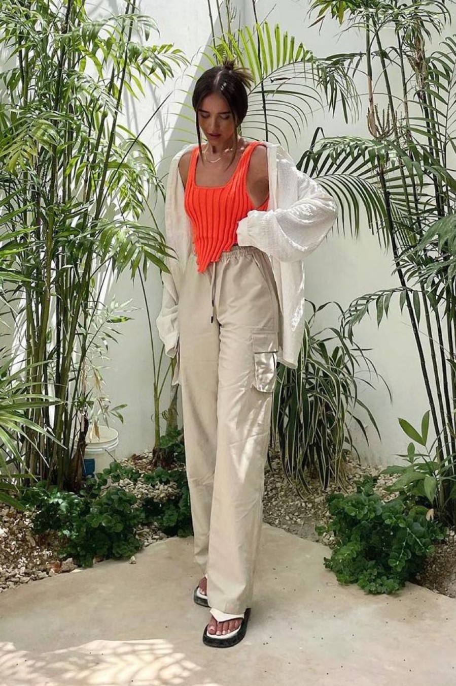 Clothing Rebellious Fashion | Stone Straight Leg Cargo Trousers - Aida