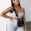 Clothing Rebellious Fashion | Grey Ribbed Crop Top And Cycling Shorts Co-Ord - Nina