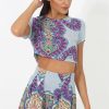 Clothing Rebellious Fashion | Blue And Purple Paisley Print Two Piece Set - Hali