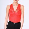 Clothing Rebellious Fashion | Red Lace Bodysuit - Aubrey