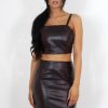 Clothing Rebellious Fashion | Freya Oxblood Snakeskin Two Piece