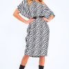 Clothing Rebellious Fashion | Zebra Slinky Midi T-Shirt Dress - Cambriella