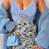 Clothing Rebellious Fashion | Light Blue Lace Corset Cup Bodysuit - Layne