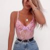 Clothing Rebellious Fashion | Lilac Sheer Lace Bodysuit - Katia