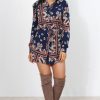 Clothing Rebellious Fashion | Bono Navy Paisley Print Shirt Dress