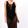 Clothing Rebellious Fashion | Black Knit Maxi Dress - Leyla