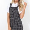 Clothing Rebellious Fashion | Black Checkered Pinafore-Naomi