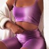 Clothing Rebellious Fashion | Purple Ombre Crop Top Cycling Shorts Co-Ord - Gillie