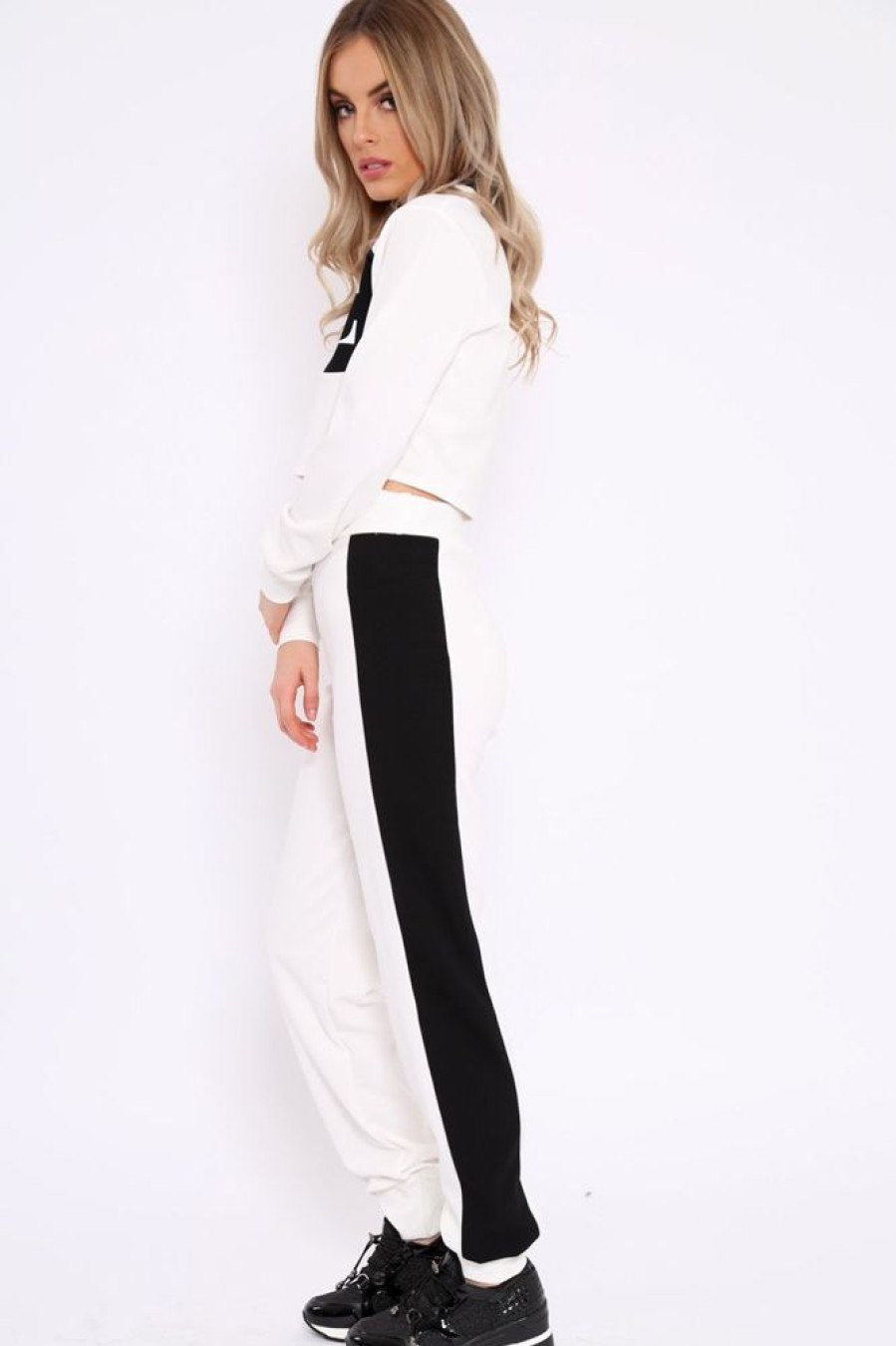 Clothing Rebellious Fashion | White Vogue Slogan Tracksuit - Neyla