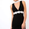 Clothing Rebellious Fashion | Black Crochet Choker Bodycon Dress - Electra