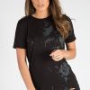 Clothing Rebellious Fashion | Black Laser Cut Tie Dye T Shirt Dress - Imogen