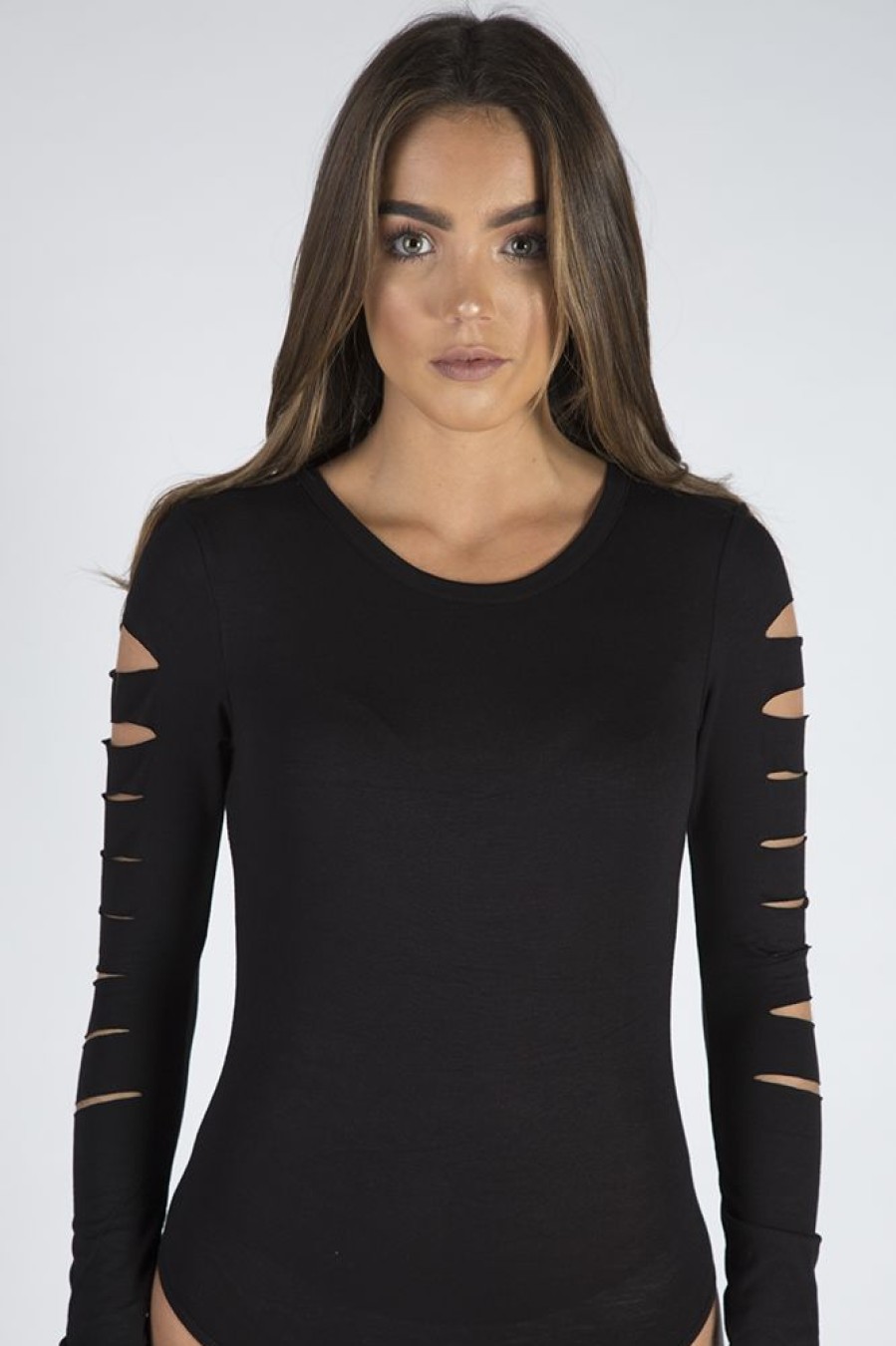 Clothing Rebellious Fashion | Black Cut Out Bodysuit - Keira