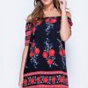 Clothing Rebellious Fashion | Black Floral Bardot Dress - Tamia