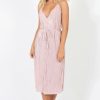 Clothing Rebellious Fashion | Pink Pleated Midi Slip Dress - Felicia