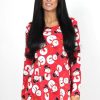 Clothing Rebellious Fashion | Jingle Red Snowman Swing Dress