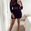 Clothing Rebellious Fashion | Black Knitted Jumper Midi Dress - Izzy