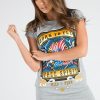 Clothing Rebellious Fashion | Grey Born To Fly Slogan T-Shirt Dress - Isabella