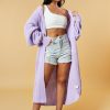 Clothing Rebellious Fashion | Lilac Longline Knit Maxi Cardigan - Ema