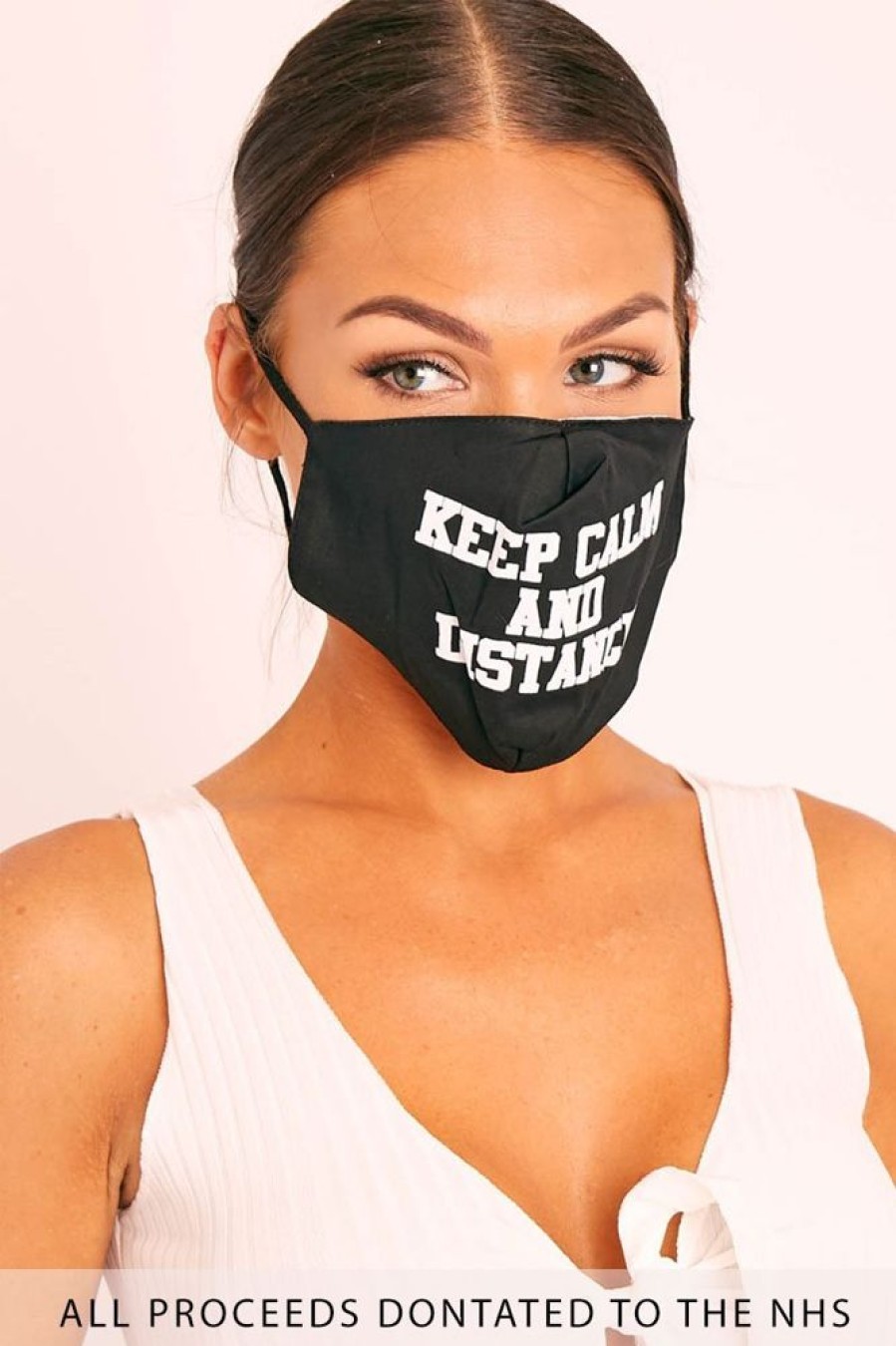 Accessories Rebellious Fashion | Keep Calm And Distance Slogan Face Mask - Carole