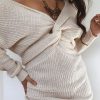 Clothing Rebellious Fashion | Nude Knot Front Jumper Dress - Hydee