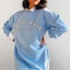 Clothing Rebellious Fashion | Blue California Slogan Sweater Mini Dress - Immi