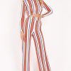 Clothing Rebellious Fashion | Orange Stripe Crop Top Wide Leg Co-Ord - Ivette