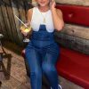 Clothing Rebellious Fashion | Mid Blue Sleeveless Denim Jumpsuit - Lowri