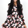 Clothing Rebellious Fashion | Frosty Black Snowman Swing Dress