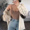 Clothing Rebellious Fashion | White Chunky Knit Oversized Cardigan - Eaden