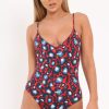 Clothing Rebellious Fashion | Red Leopard Print Bodysuit -Georgene