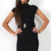 Clothing Rebellious Fashion | Holli Black High Neck Dress