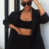 Clothing Rebellious Fashion | Black Ribbed Crop Top And Cycling Shorts Co-Ord - Renny